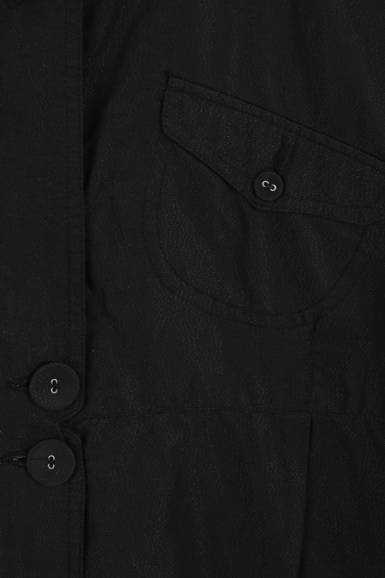Femmes 16 42 Manteau Brillant Noir Coton Nylon Mélange Léger Fermeture Éclair Complète Evan