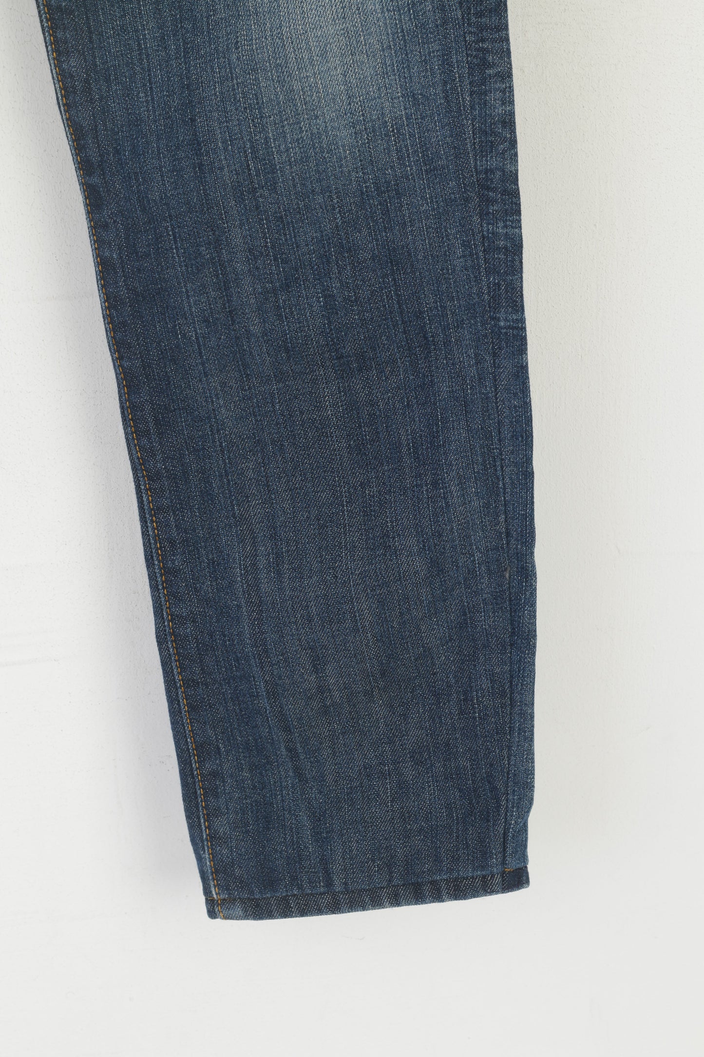 Levi's 501 Donna 30 Pantaloni Jeans Pantaloni in denim blu con gamba dritta e bottoni