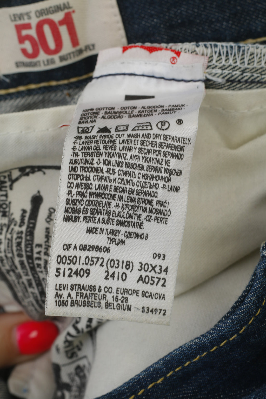 Levi's 501 Women 30 Jeans Trousers Blue Denim Straight Leg Button Fly Pants