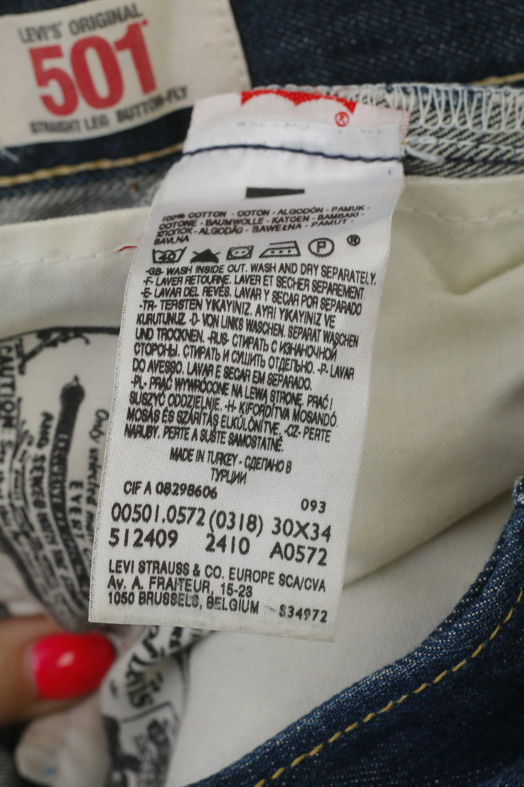 Levi's 501 Women 30 Jeans Trousers Blue Denim Straight Leg Button Fly Pants