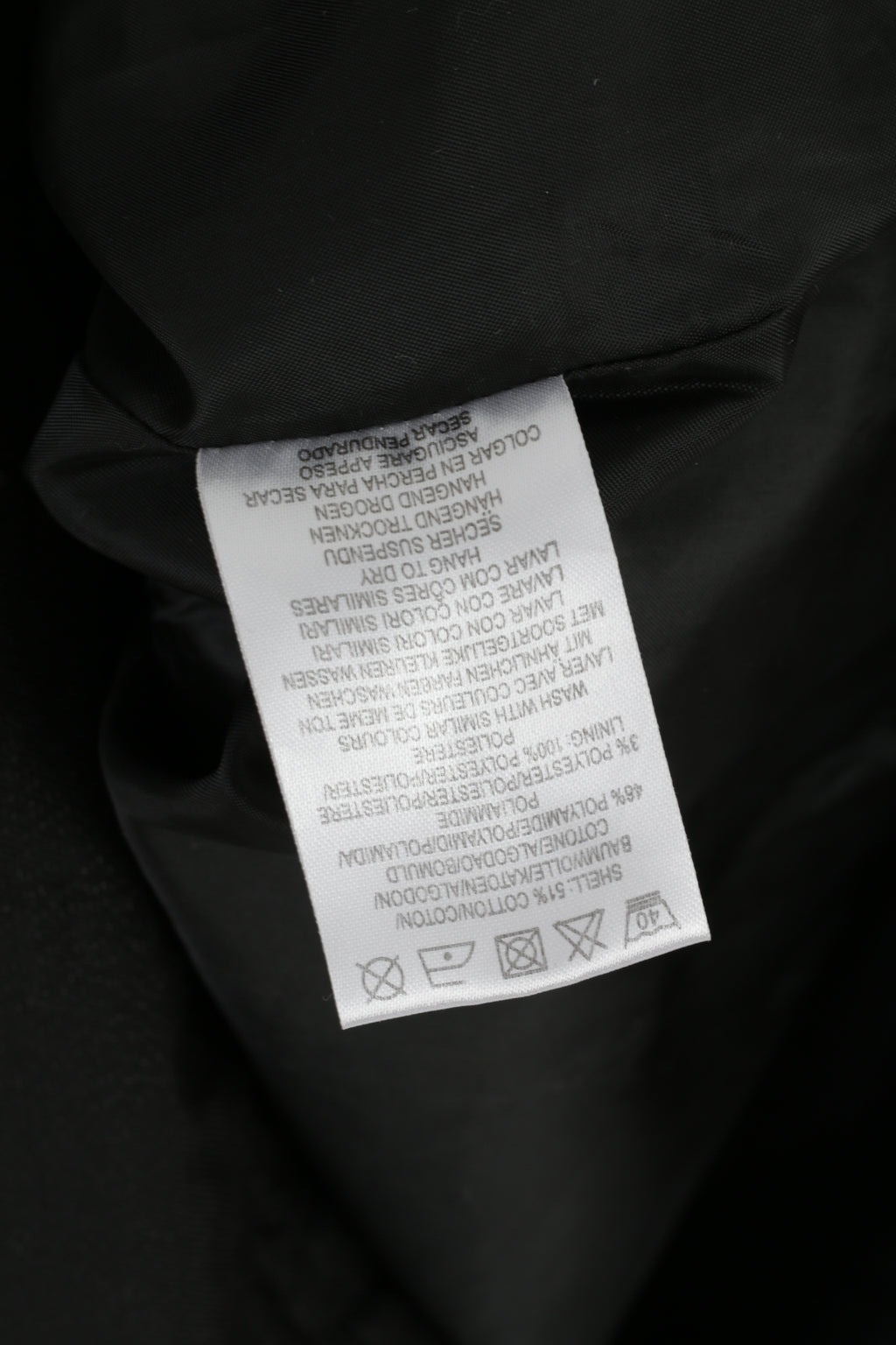 Femmes 16 42 Manteau Brillant Noir Coton Nylon Mélange Léger Fermeture Éclair Complète Evan
