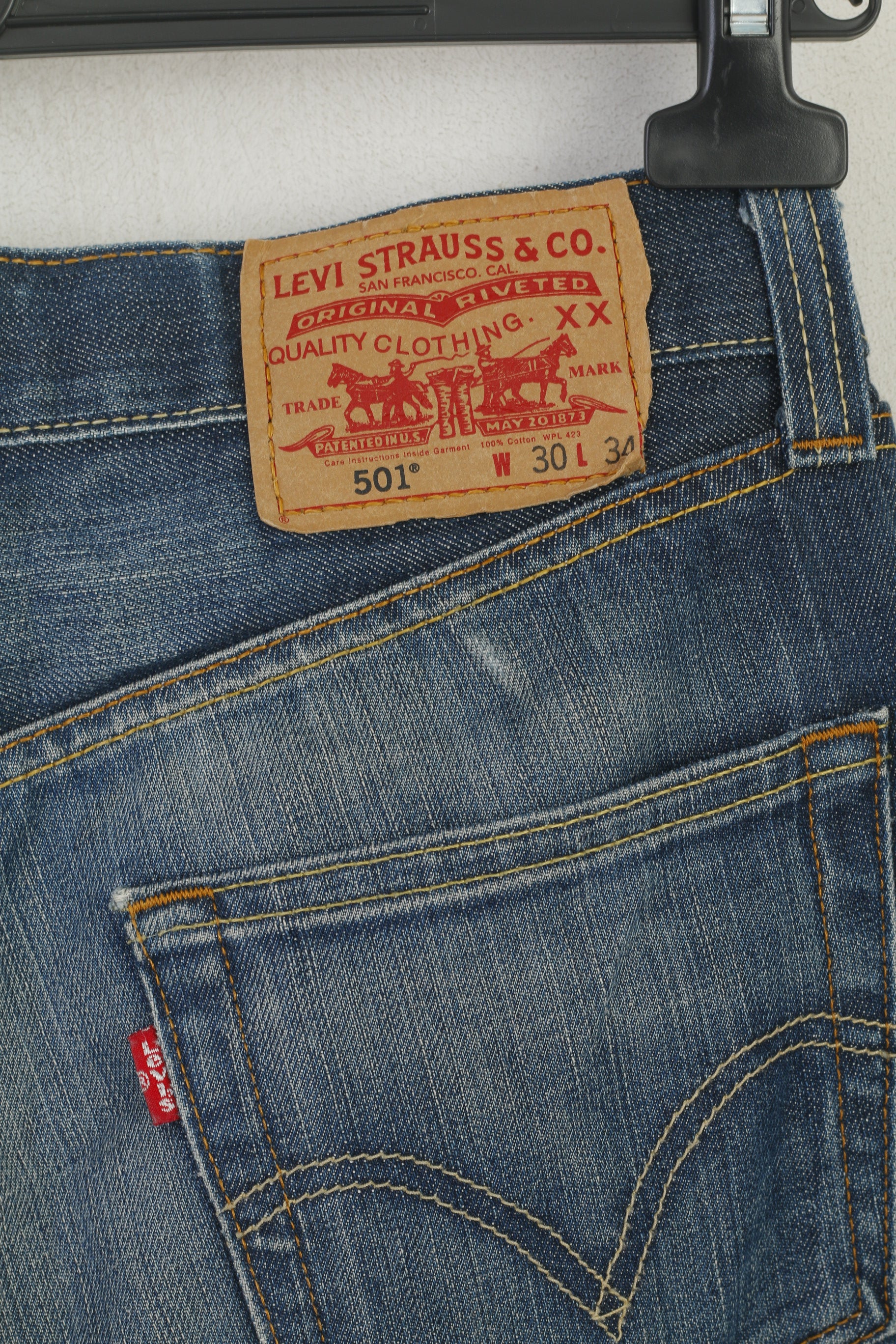 Levi's 501 Women 30 Jeans Trousers Blue Denim Straight Leg Button Fly Pants
