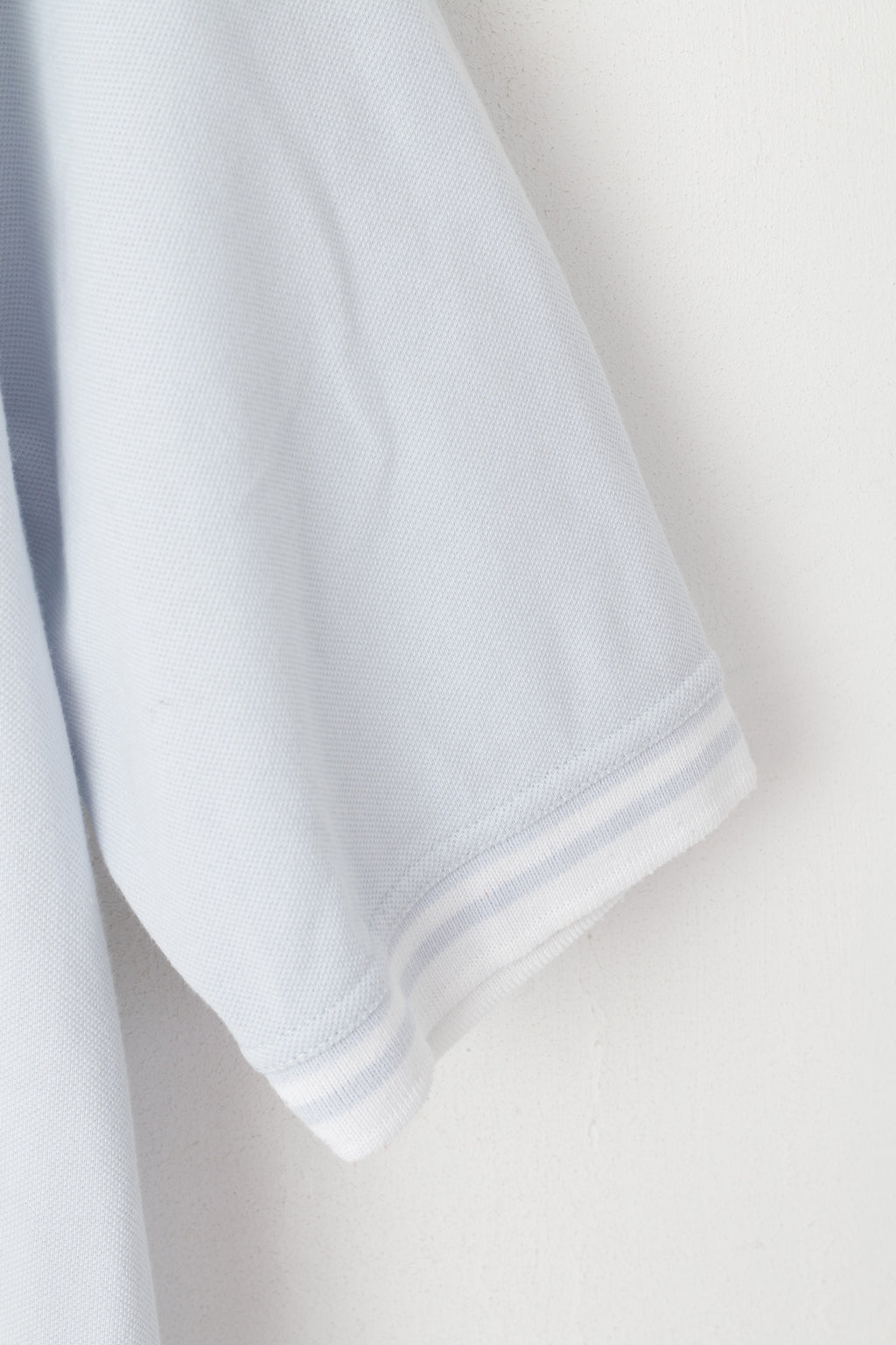 Pringle Scotland Men L Polo Shirt Light Blue Cotton Detailed Buttons Plain Top