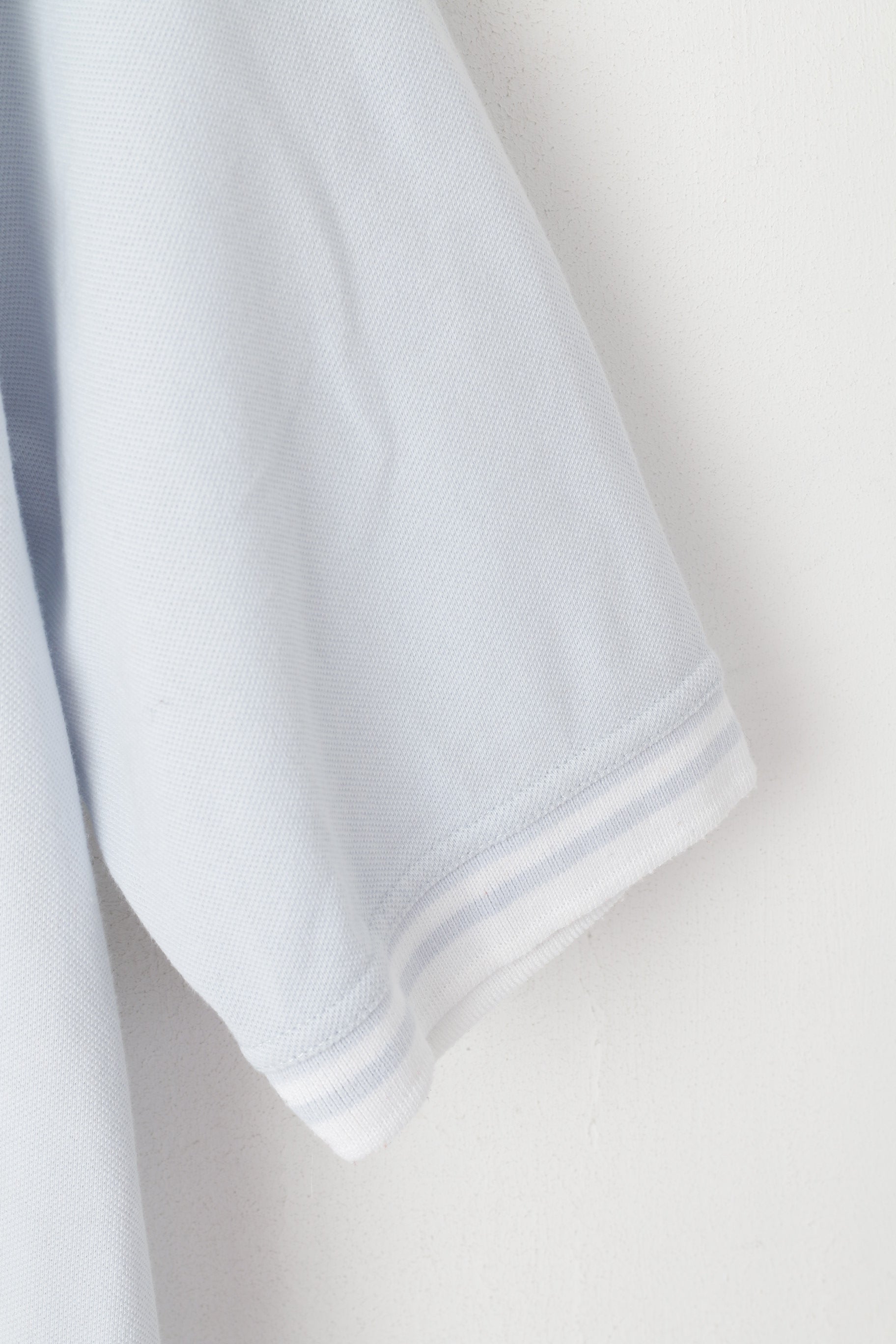 Pringle Scotland Men L Polo Shirt Light Blue Cotton Detailed Buttons Plain Top