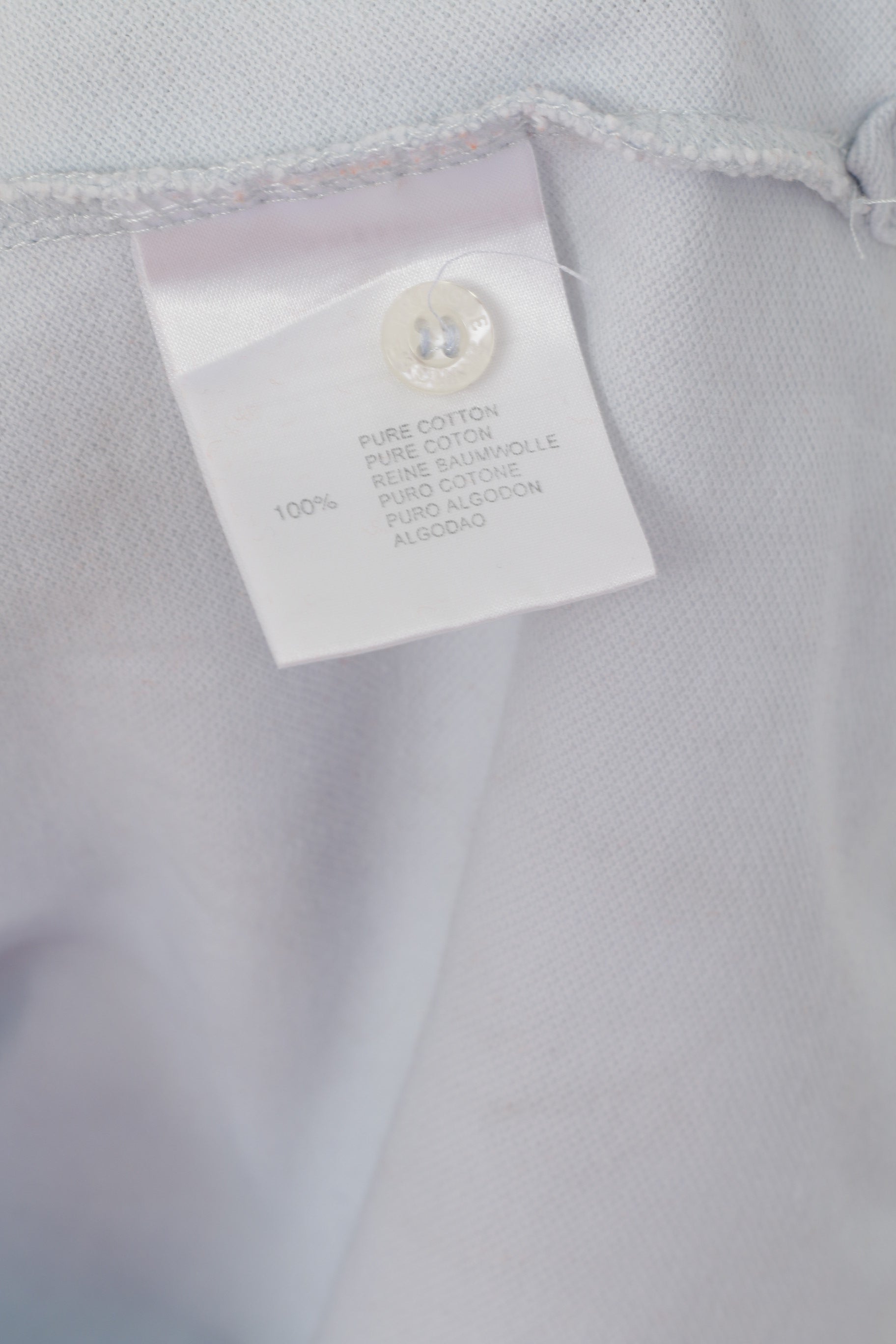 Pringle Scotland Men L Polo Shirt Light Blue Cotton Detailed Buttons Plain Top