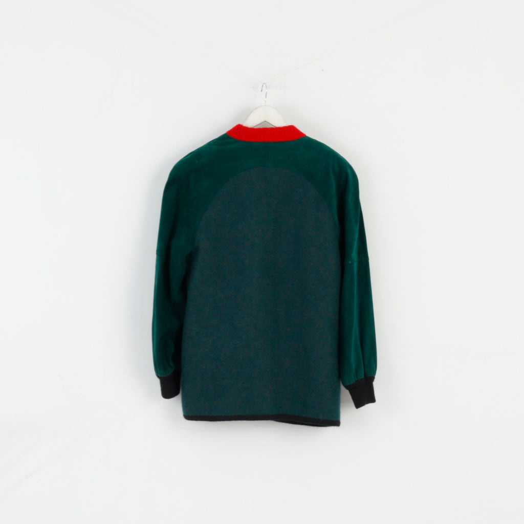 Torras Women 46 XL Jacket Vintage Green Wool Gold Buttons Spain Top