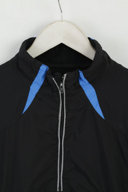 Dobsom Men M Run Jacket Black Zip Neck ReflectiveRemovable Sleeve Top