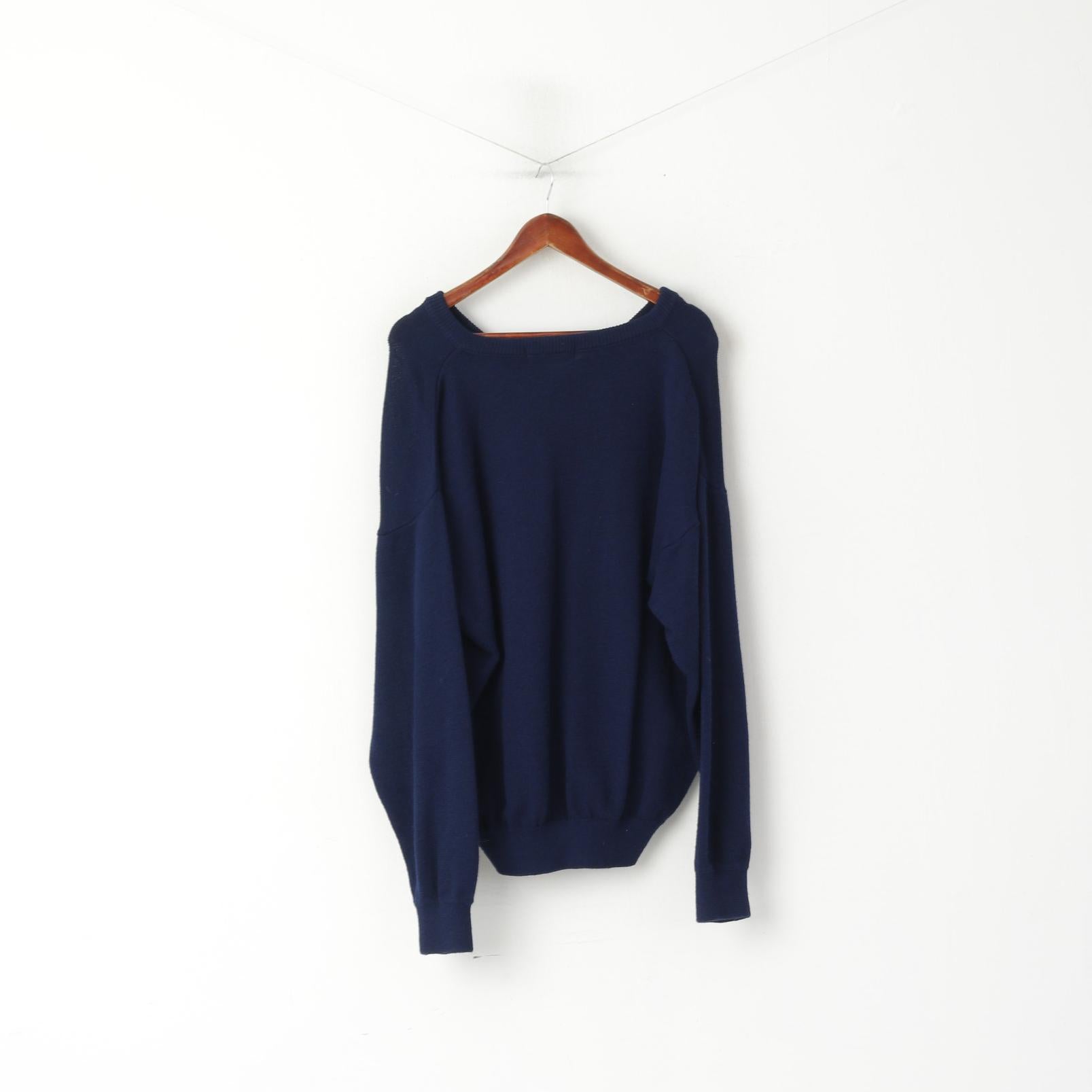 Glenn Stuart Of Ireland Men 48 M Jumper Navy Wool Old Wesley R.F.C Vintage Sweater