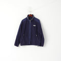 Ellesse Hommes M Veste Polaire Violet Fermeture Éclair Complète Sportswear Vintage Sweatshirt Top
