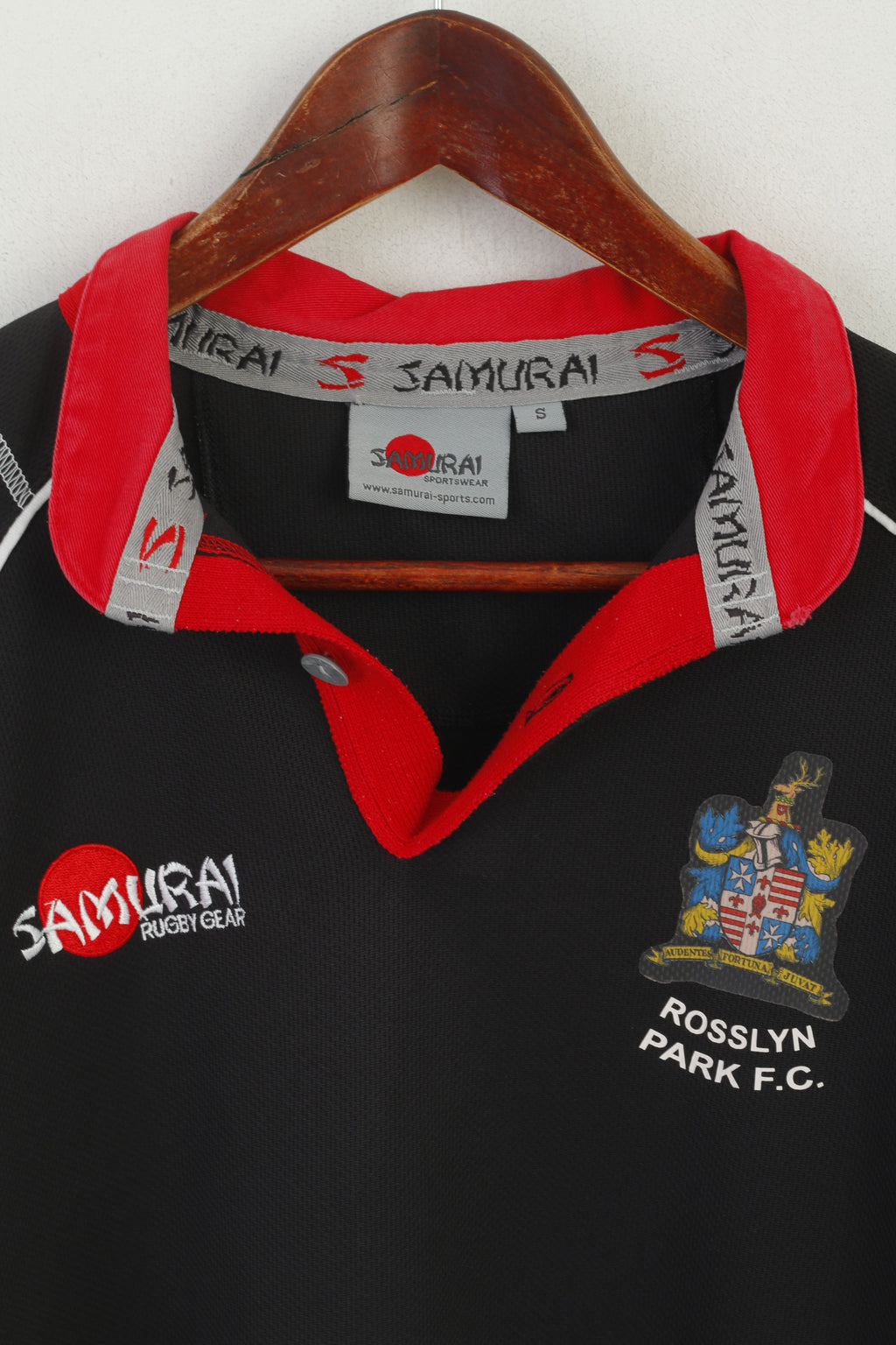 Samouraï homme S chemise noir Rugby Rosslyn Park FC Londres maillot Vintage haut