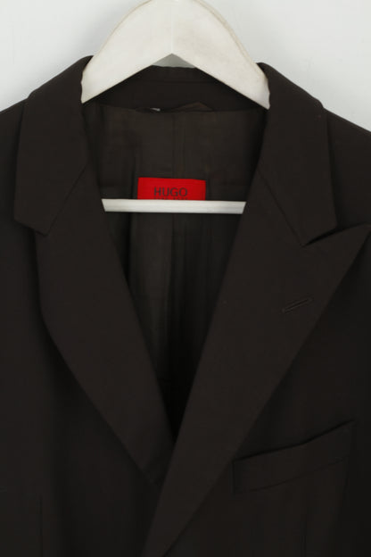 Hugo Boss Men 42R 52 Blazer Brown Wool Elasthan Single Breasted Jacket