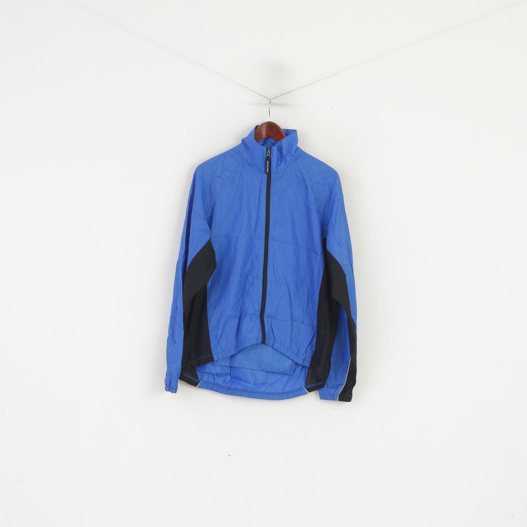 Ventour Men M Cycling Jacket Blue Bike Full Zipper Lightweight Windbreaker Top