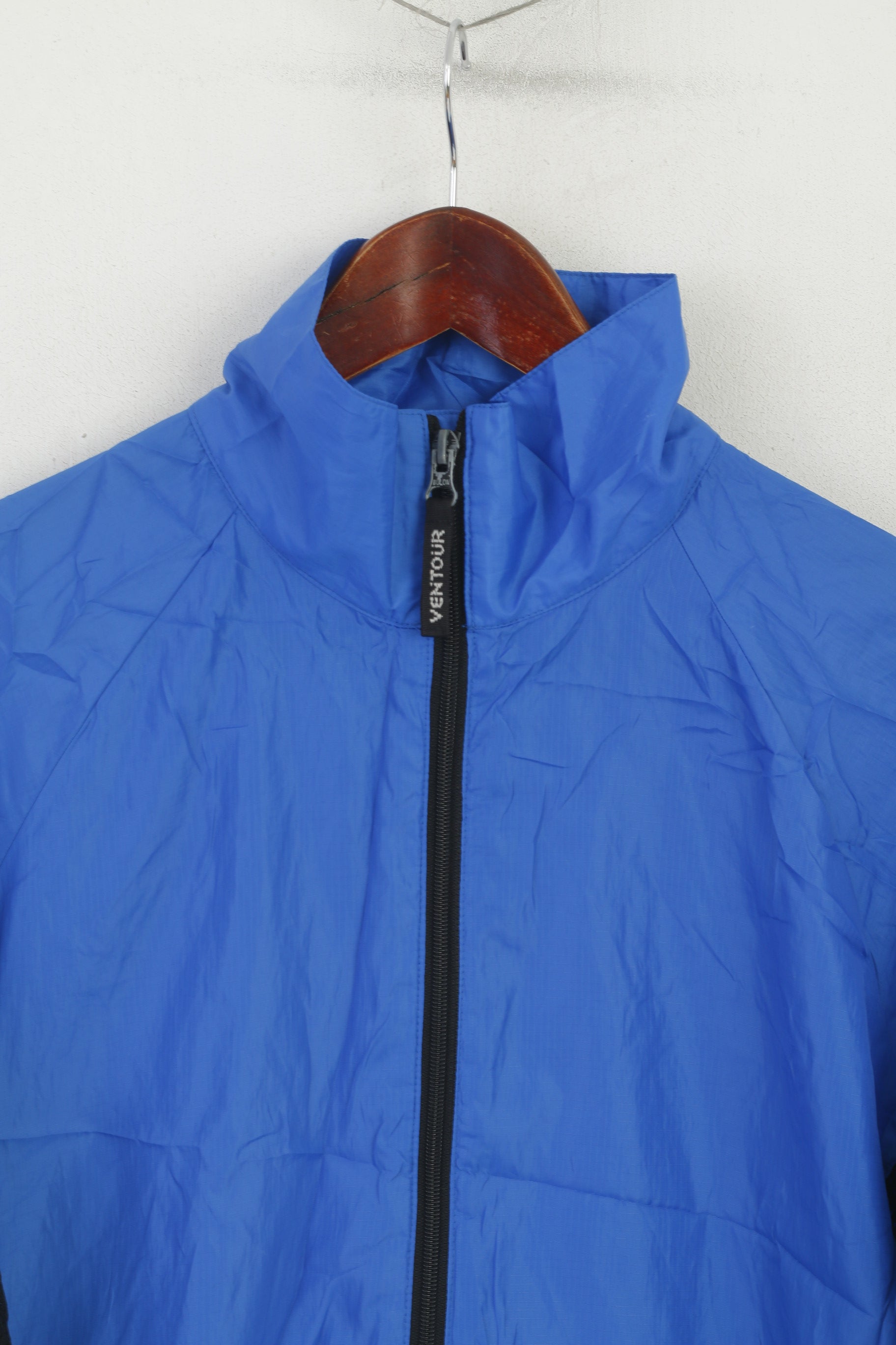 Ventour Men M Cycling Jacket Blue Bike Full Zipper Lightweight Windbreaker Top