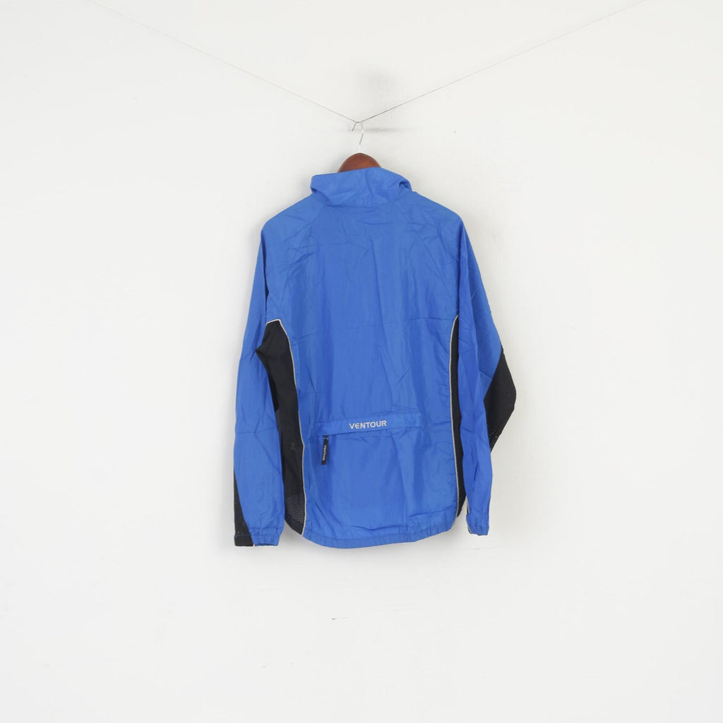 Ventour Men M Cycling Jacket Blue Bike Full Zipper Lightweight Windbreaker Top