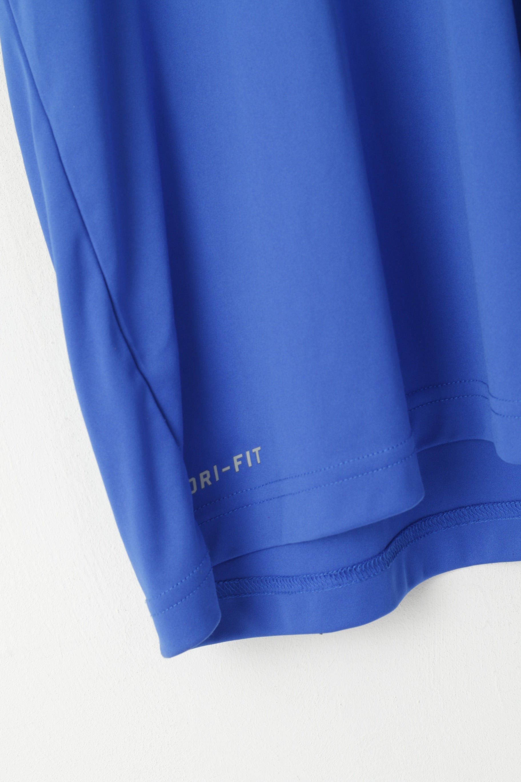 Nike Homme XXL Chemise Bleu Dri-Fit Logo Activewear Football Sport Haut