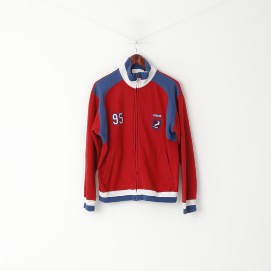 Reebok Men M Sweatshirt Rouge Vintage Full Zipper 90s Logo Classic Top