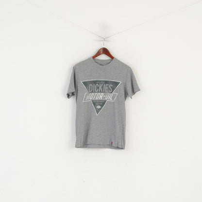 Dickies Camicia da uomo S (XS) Top vintage in cotone grigio con grafica per olio motore ad alto numero di ottani