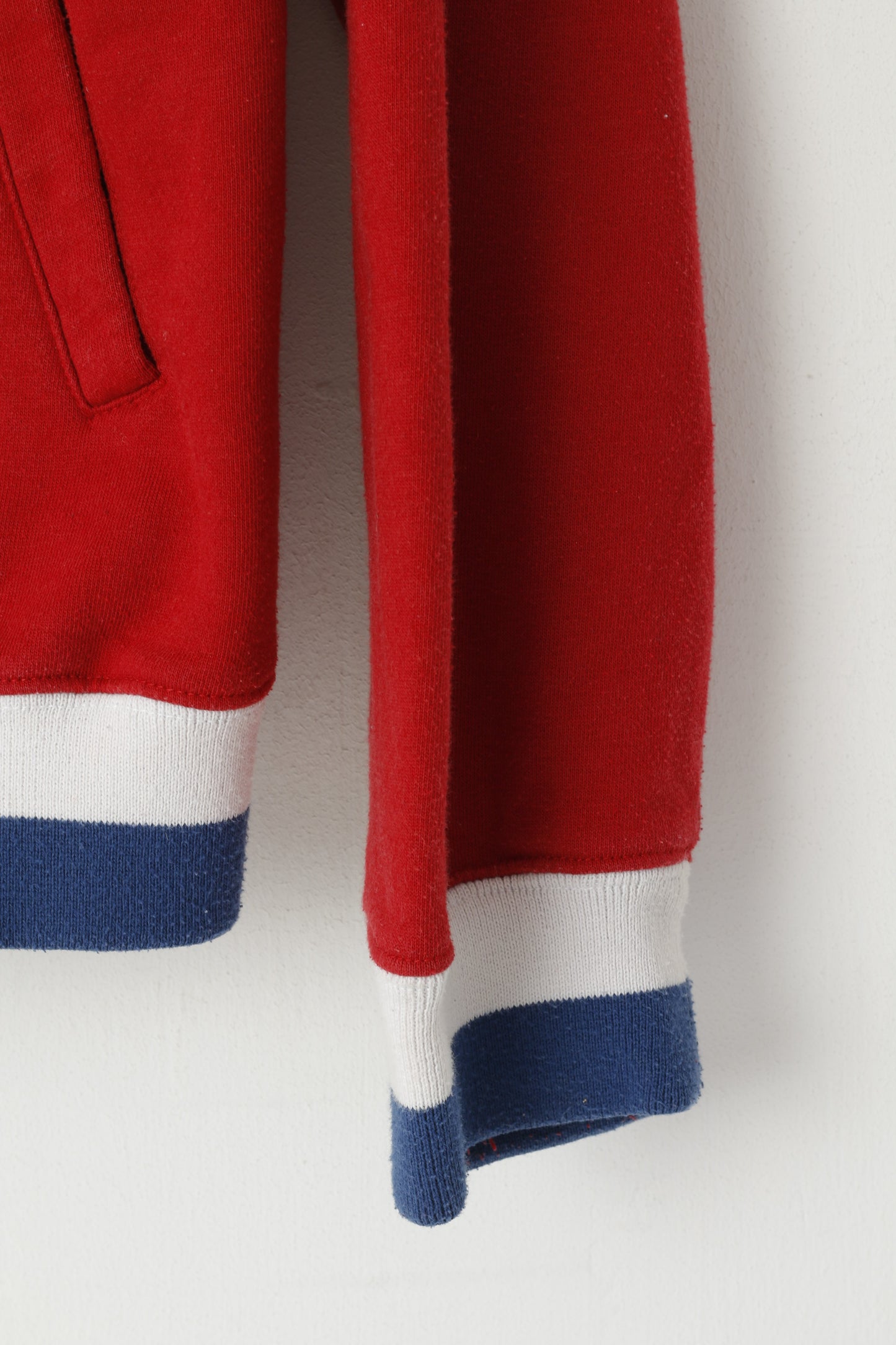 Reebok Men M Sweatshirt Red Vintage Full Zipper 90s Logo Classic Top