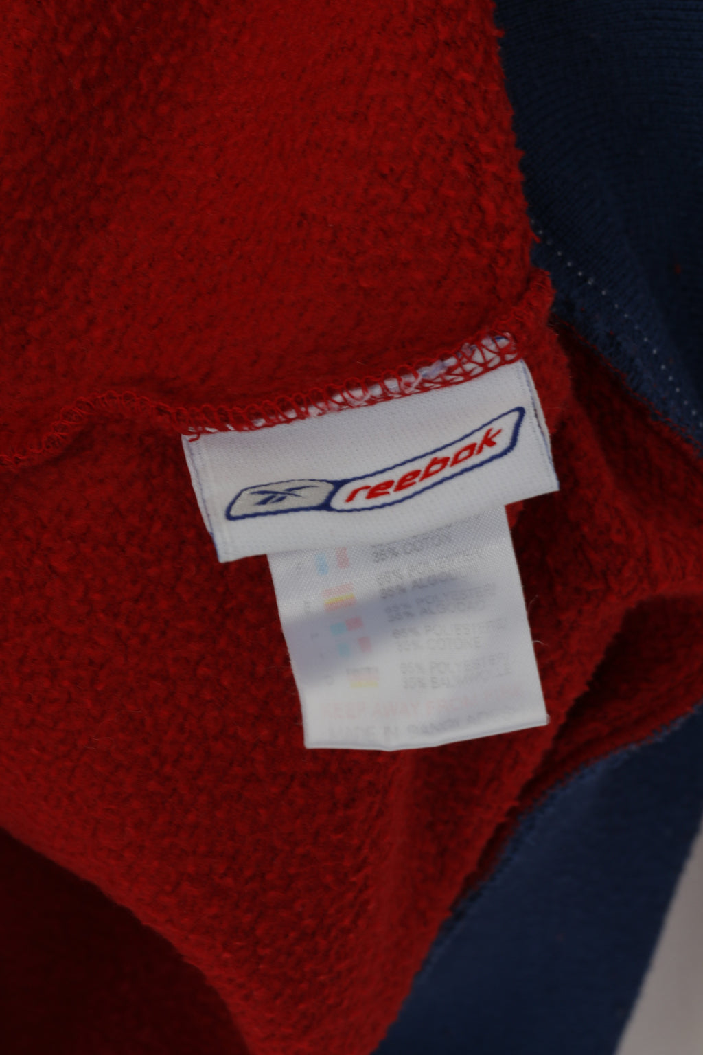 Reebok Men M Sweatshirt Rouge Vintage Full Zipper 90s Logo Classic Top