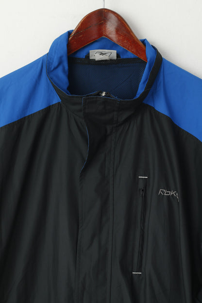 Reebok Men 2XL Jacket Black Lightweight Full Zipper Sportswear Casual Top