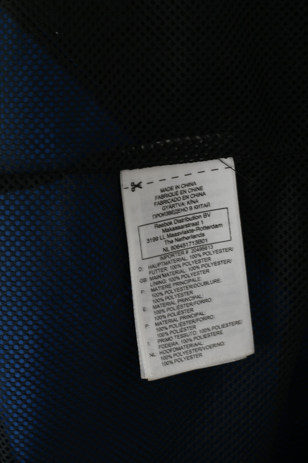 Giacca Reebok da uomo 2XL nera leggera con cerniera intera sportiva casual