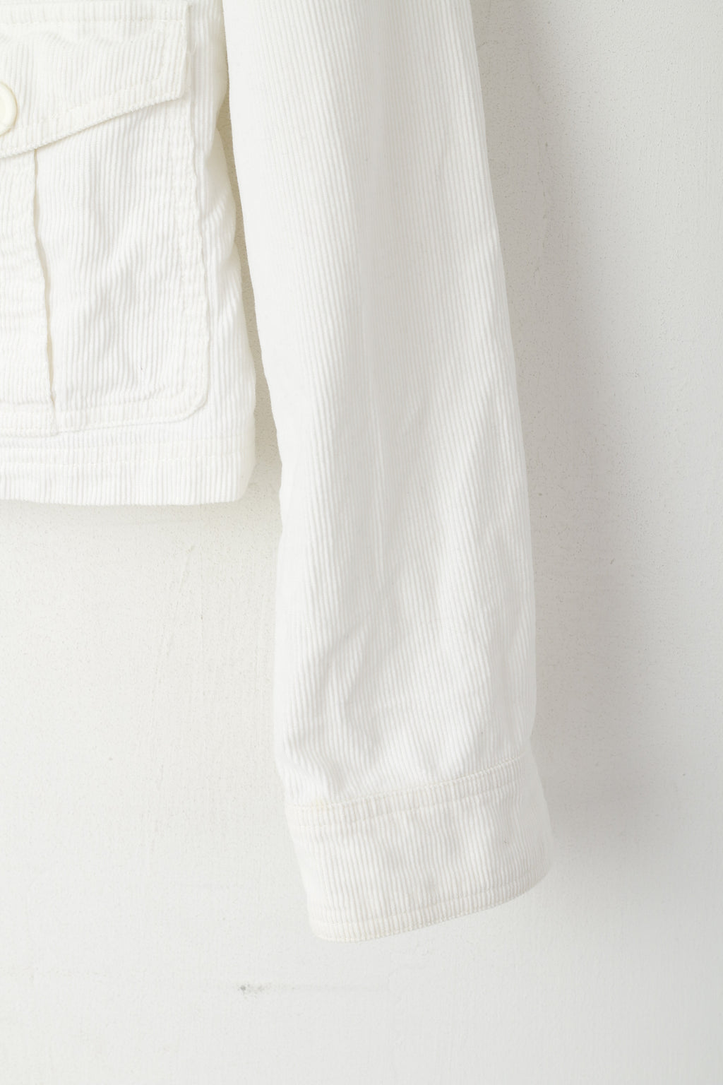 United Colors Of Benetton Donna 44 M Giacca Top classico in cotone di velluto a coste color crema