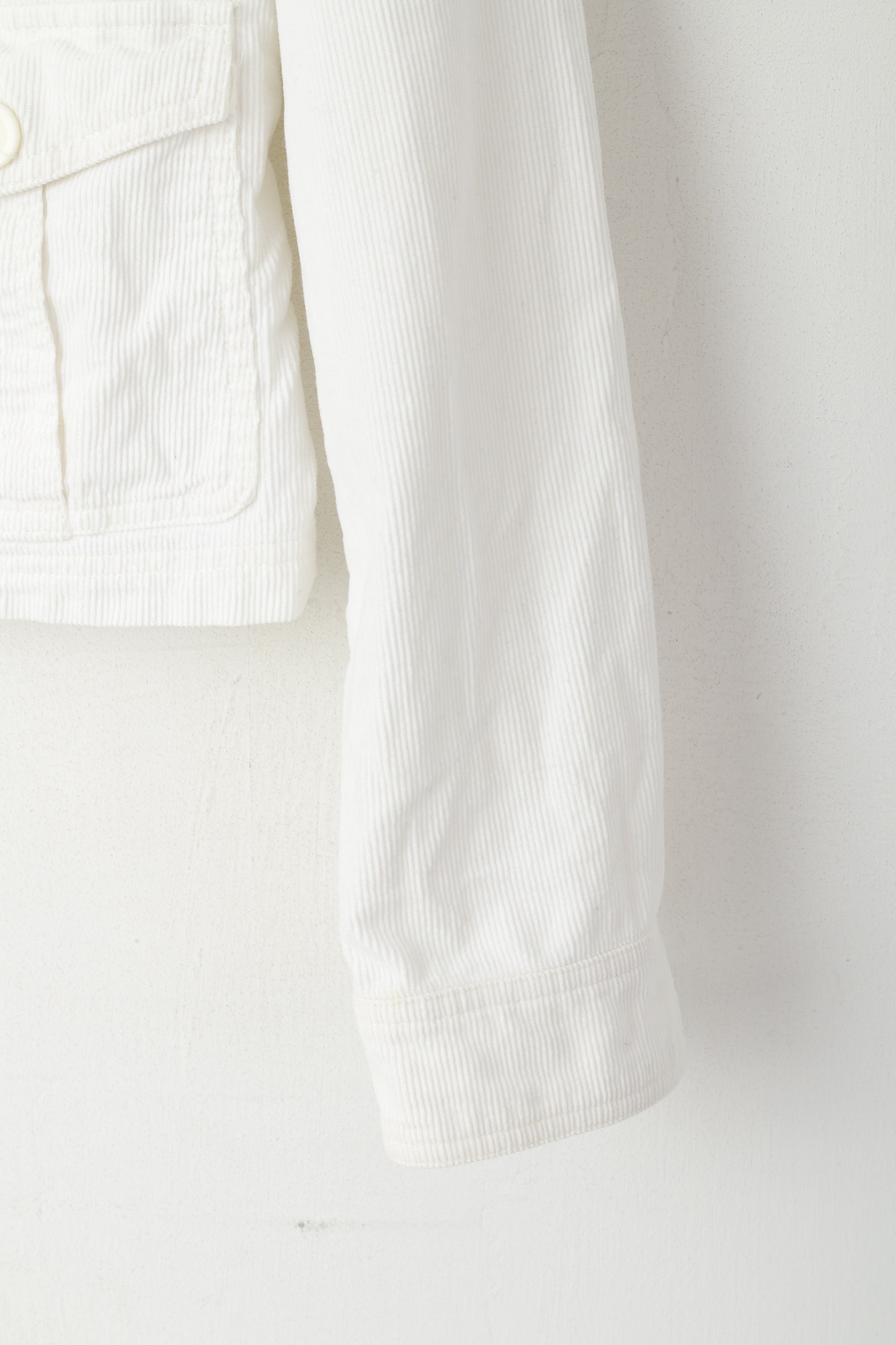 United Colors Of Benetton Donna 44 M Giacca Top classico in cotone di velluto a coste color crema