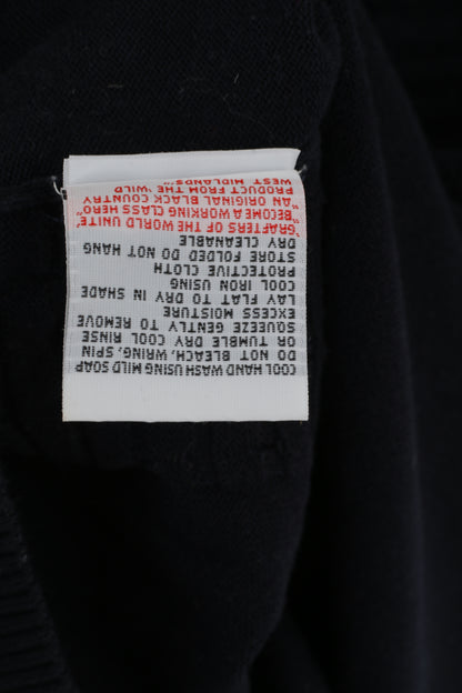 Polo Luke 1977 da uomo XL blu scuro maglione in cotone con bottoni dettagliati parte superiore elasticizzata
