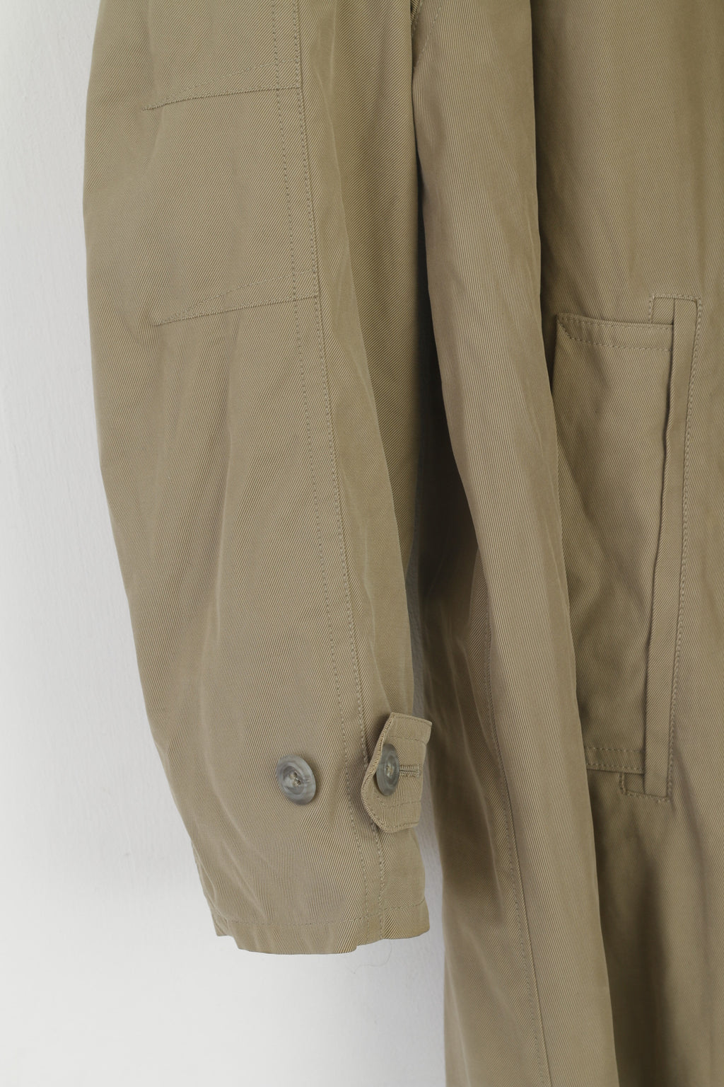 Werther International Men 52 L Coat Khaki Cotton Trench Lined Vintage Raincoat