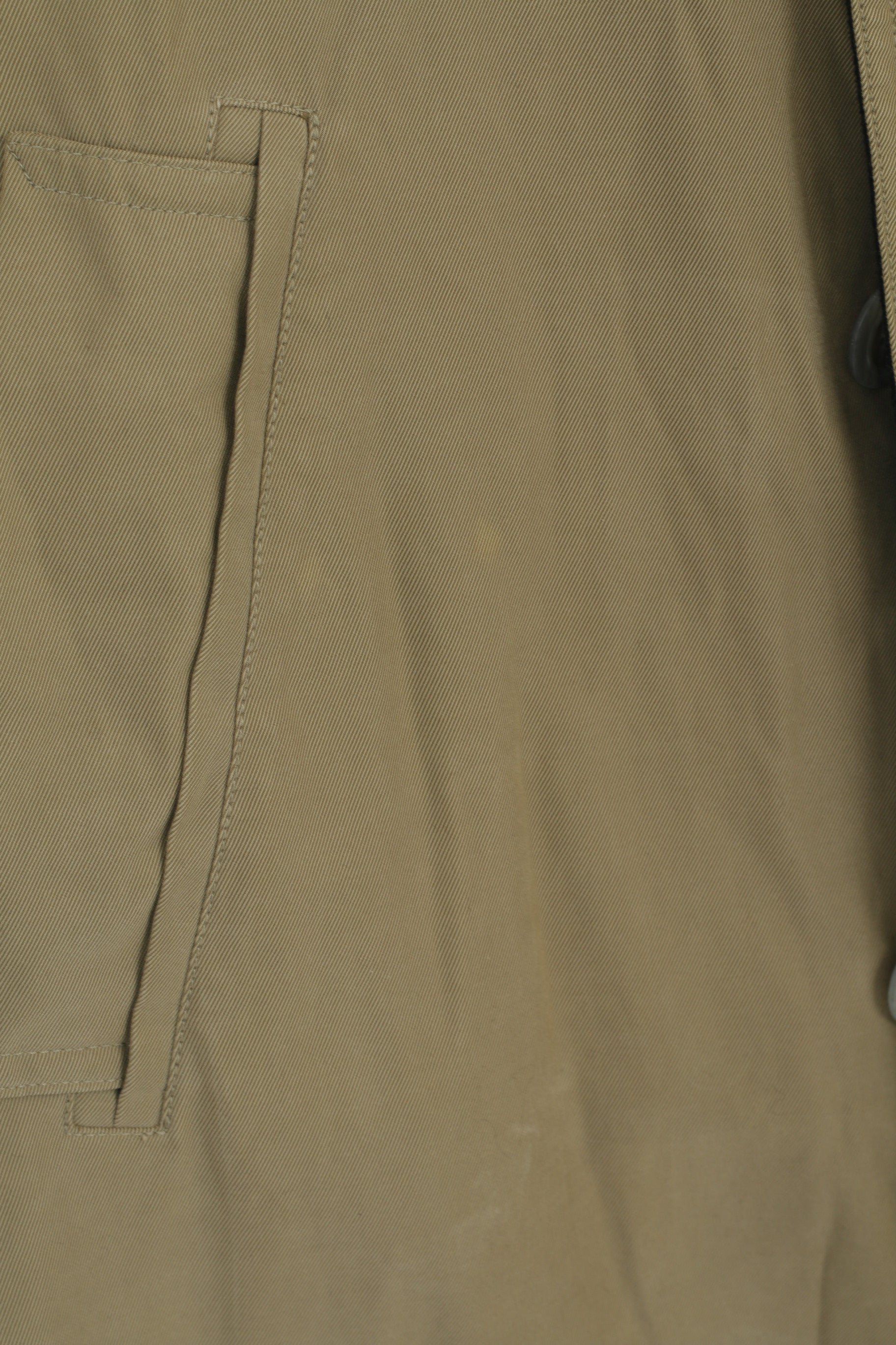 Werther International Men 52 L Coat Khaki Cotton Trench Lined Vintage Raincoat