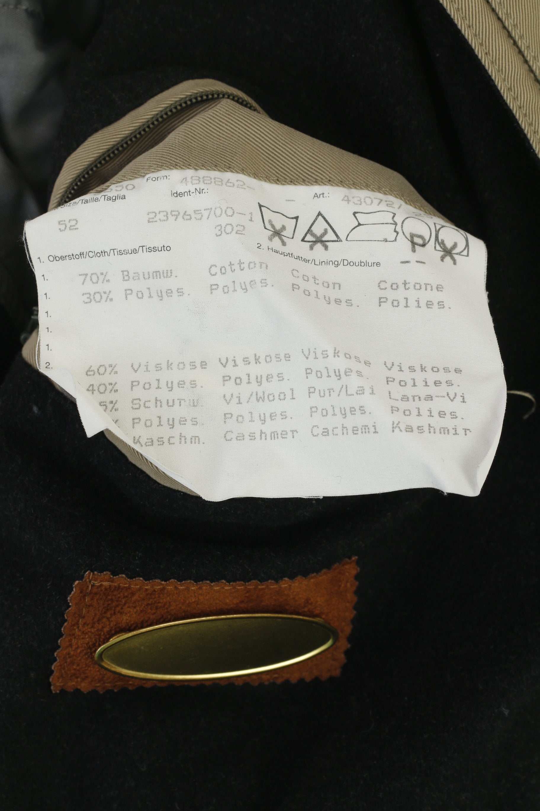 Werther International Men 52 L Coat Khaki Cotton Trench Lined Vintage Raincoat