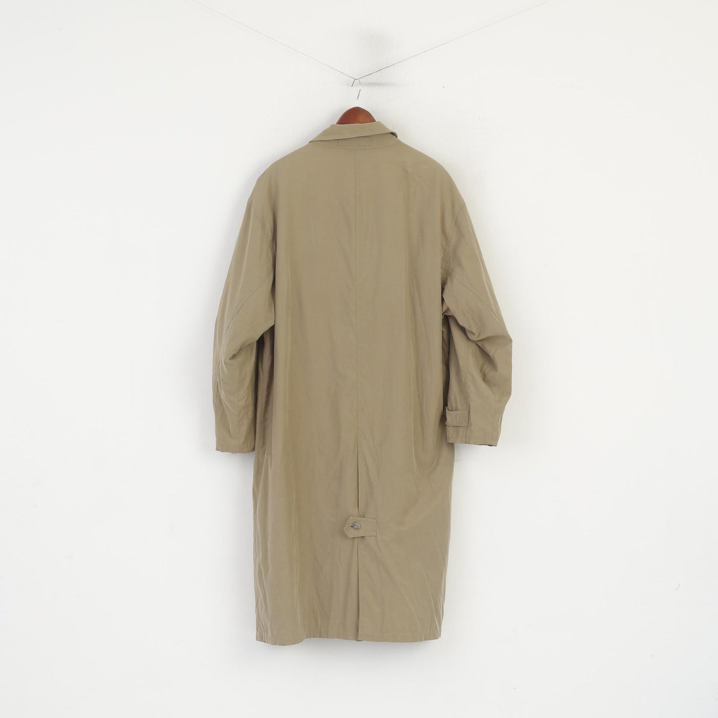 Werther International Men 52 L Coat Khaki Cotton Trench Lined Vintage Raincoat