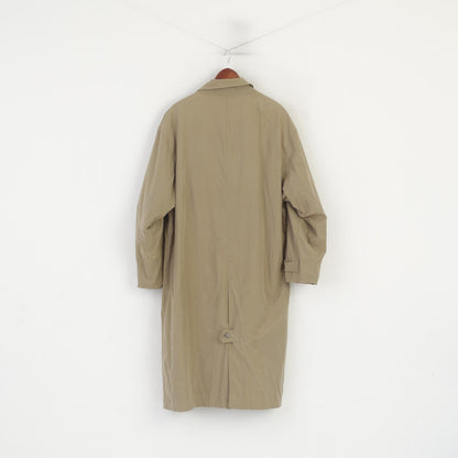 Werther International Men 52 L Coat Khaki Cotton Trench Lined Vintage Raincoat
