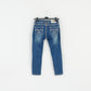 Blue Monkey Women 27 Jeans Trousers Blue Cotton Stretch Emroidered Pants
