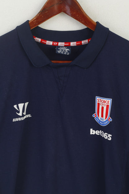 Warrior Stoke City Men 2XL Polo Shirt Navy Football The Potters Jersey Sport Top