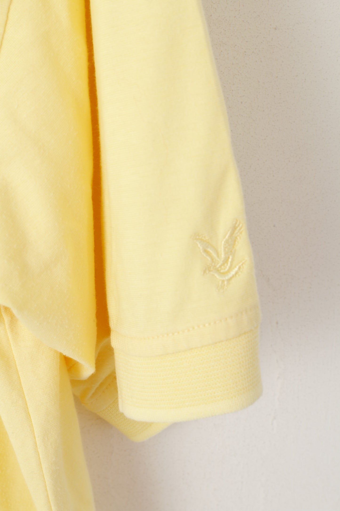 Lyle & Scott Scotland Men L Polo Shirt Yellow Cotton Detailed Buttons Short Sleeve Top