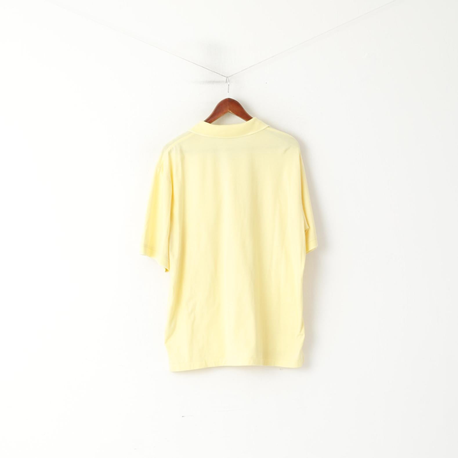 Lyle & Scott Scotland Men L Polo Shirt Yellow Cotton Detailed Buttons Short Sleeve Top