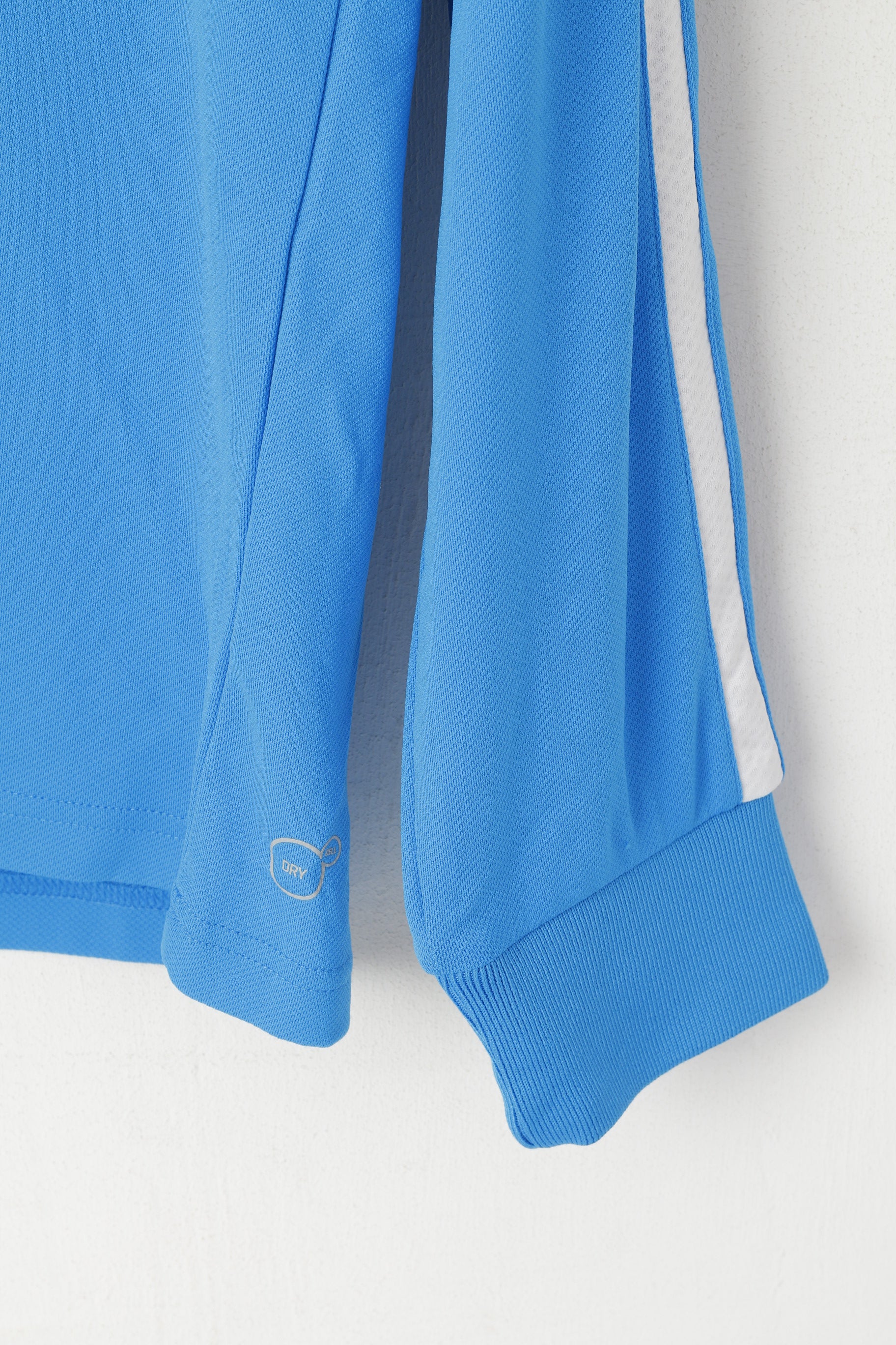 Puma Hommes M Chemise à manches longues Bleu Activewear Zip Neck Sportswear Top