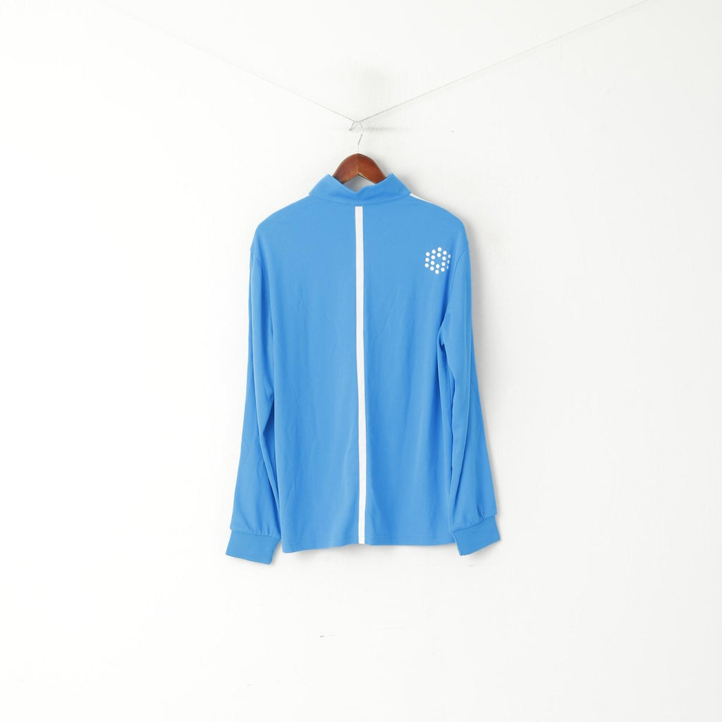Puma Hommes M Chemise à manches longues Bleu Activewear Zip Neck Sportswear Top