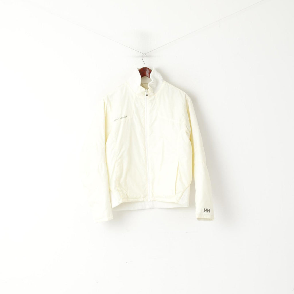 Helly Hansen Wome L Jacket Cream Bomber Nylon Imperméable Floral Cropped HH Top