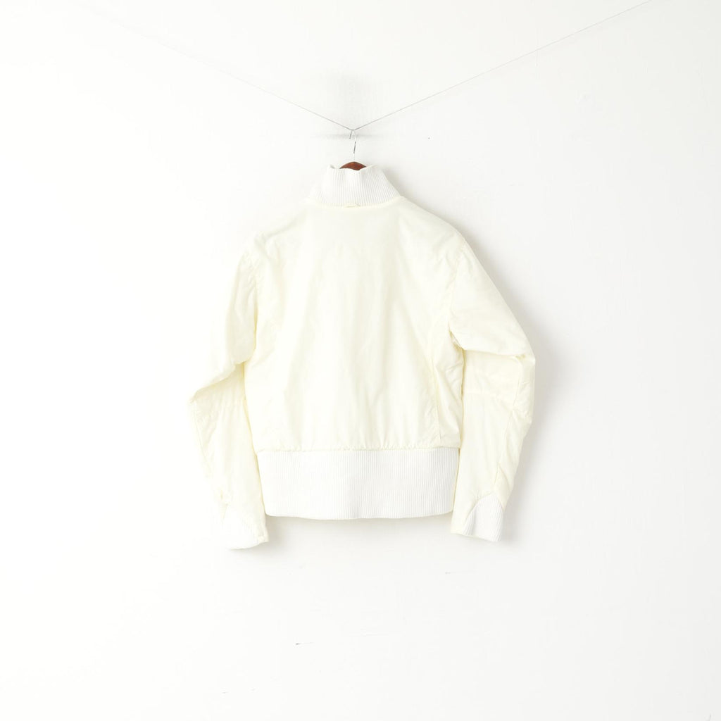 Helly Hansen Wome L Jacket Cream Bomber Nylon Imperméable Floral Cropped HH Top