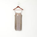 Nouveau Zara basique femme S tunique Taupe Viscose Spaghetti sangle paillettes chemise