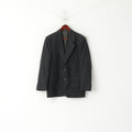 Saxon Hawk Hommes 38 S Blazer Charbon Laine Angleterre Veste Simple Boutonnage