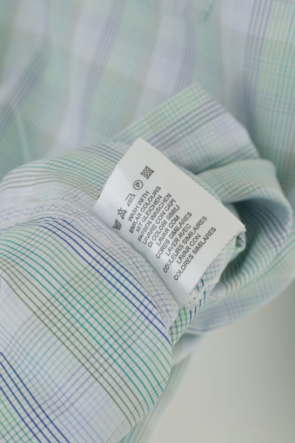 Gant Men 2XL Casual Shirt Green Blue Check Egyptian Cotton Regular Long Sleeve Top