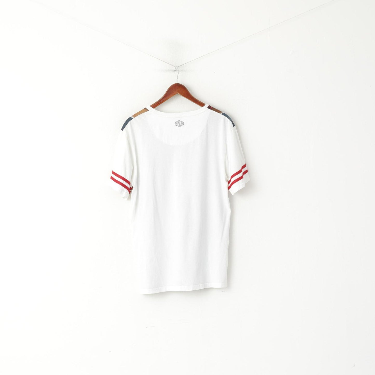 Divine Chemise pour homme 2XL (XL) en coton blanc graphique Angleterre Football en maille sur le devant