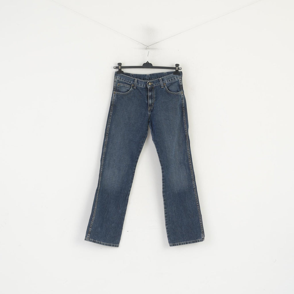 Wrangler Women 30 Jeans Trousers Navy Denim Cotton Vintage Bootcut Pants