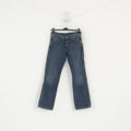 Wrangler Women 30 Jeans Trousers Navy Denim Cotton Vintage Bootcut Pants
