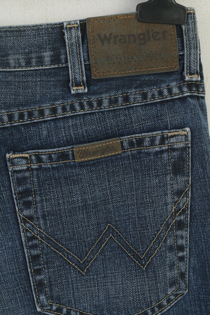 Wrangler Women 30 Jeans Pantalon Bleu Marine Denim Coton Vintage Bootcut Pantalon