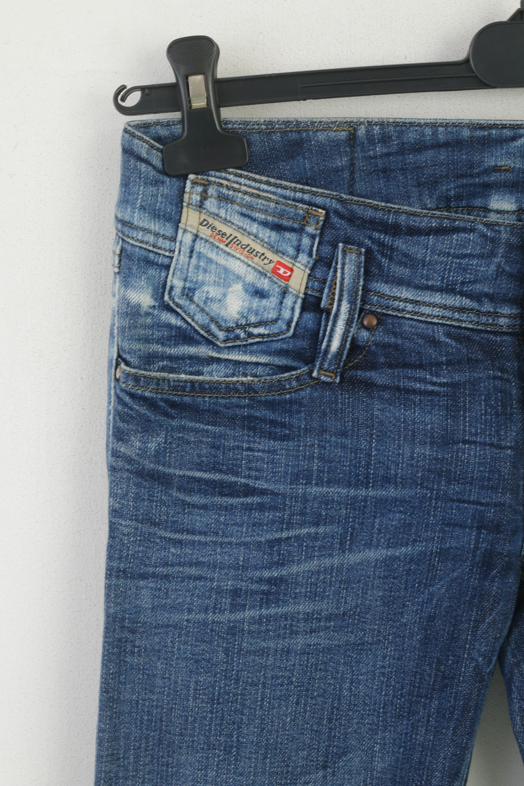 Diesel Women 25 Jeans Trousers Blue Denim Matic Wash Long Stretch Pants