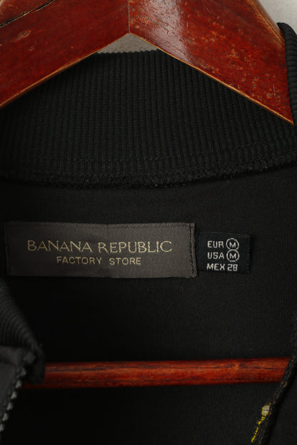 Banana Republic Women M (S) Foam Jacket Black Surf Zip Up Factory Store Top